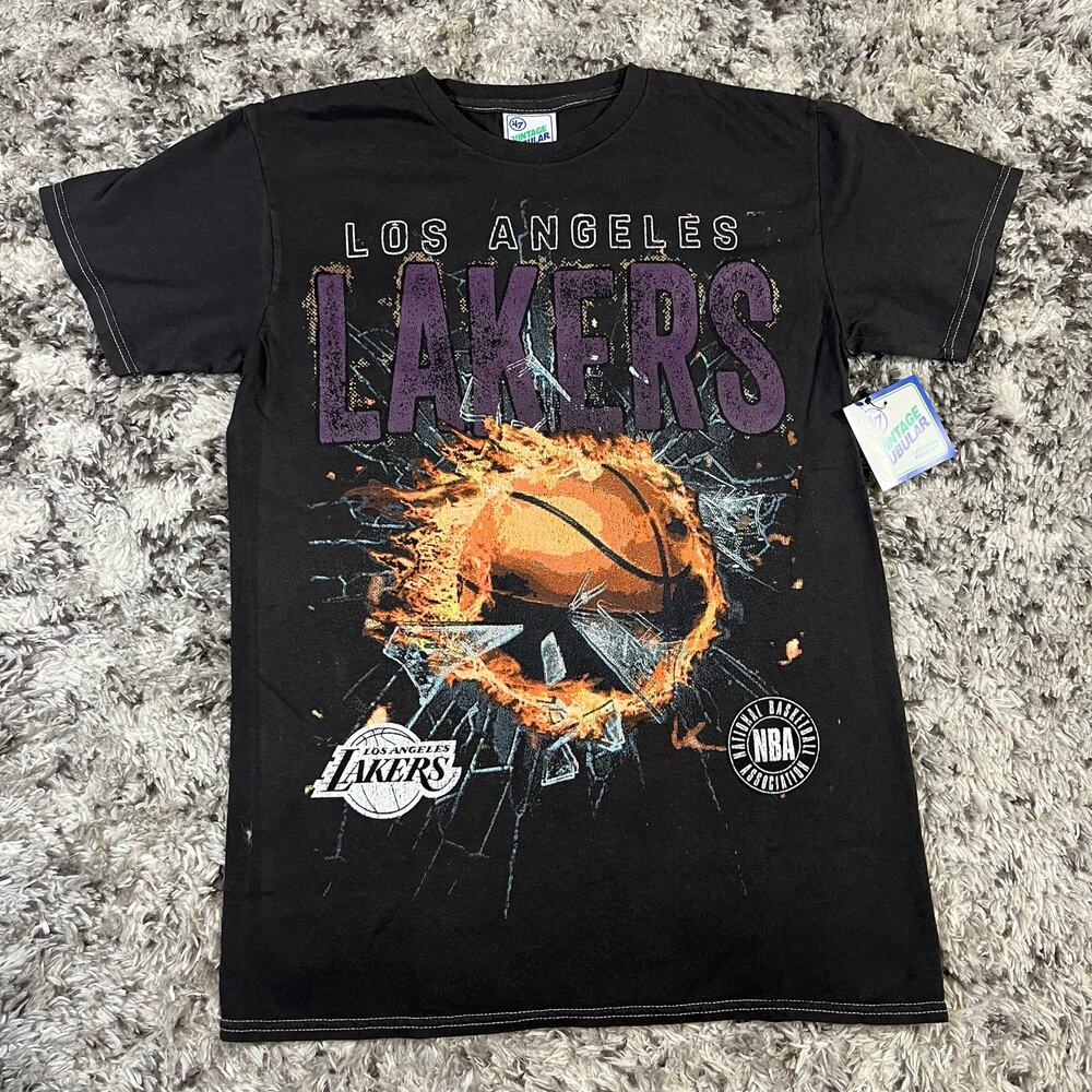 '47 brand Los Angeles‎ Lakers Unisex Vintage Tubular Tshirt Charcoal NWT